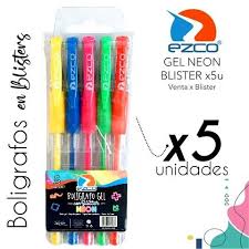 Imagen ilustrativa de Boligrafo Ezco gel Neon x 5 un en estuche surt