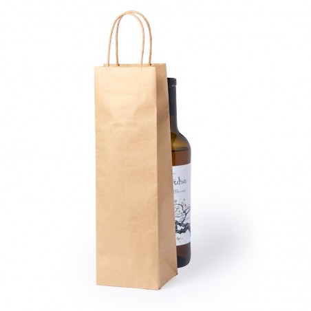 Imagen ilustrativa de Bolsa Kraft natural classic 14x8x40 p/botella
