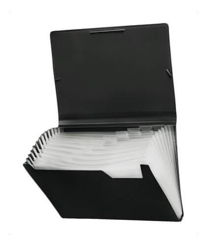 Imagen ilustrativa de Clasificador Lama A4 12 divisiones negro