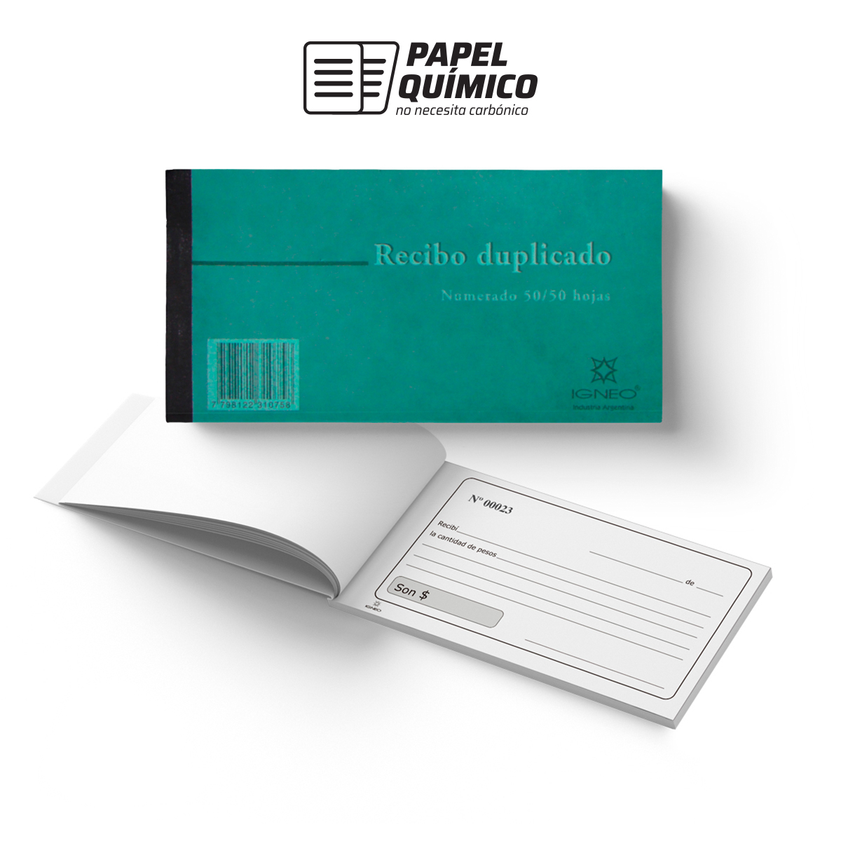 Imagen ilustrativa de Talonario Recibo duplicado Igneo numerado 50 hjs