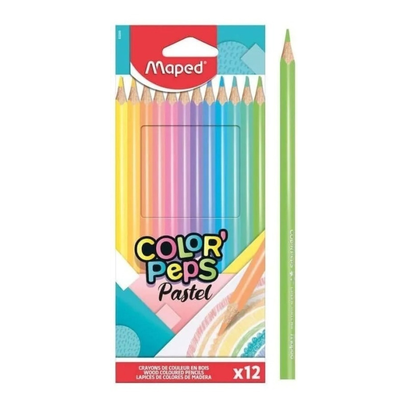 Imagen ilustrativa de Lapices de colores Maped largos x 12 Pastel 832069