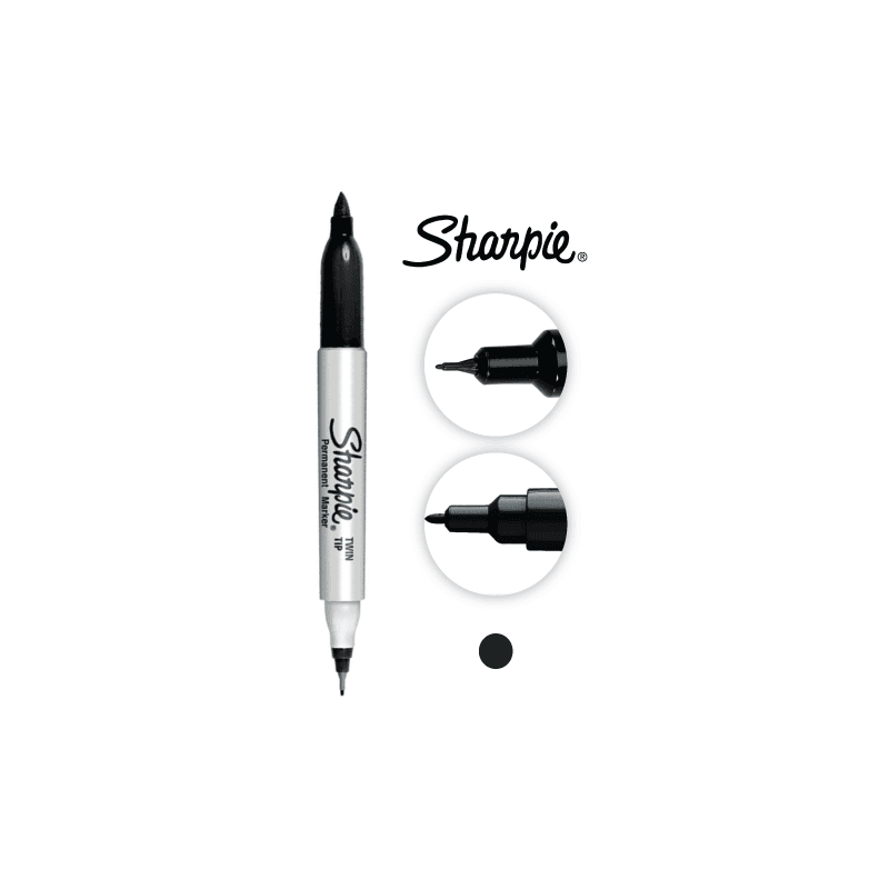 Imagen ilustrativa de Marcador Sharpie doble punta negro
