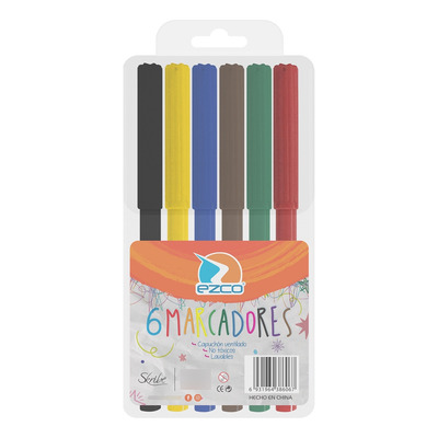 Imagen ilustrativa de Marcador Ezco x 6unid escolar