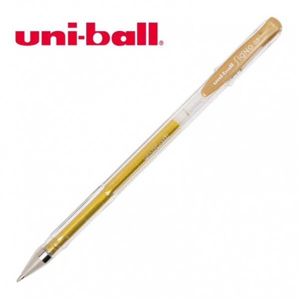 Imagen ilustrativa de Boligrafo Uniball Signo 120 tinta gel c/brillo oro