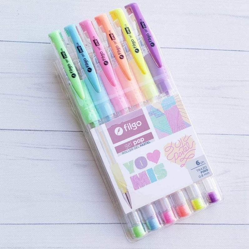 Imagen ilustrativa de BOLIGRAFO FILGO GEL POP PASTEL x 6 U. SURTIDO (GP8-E6-PAS)