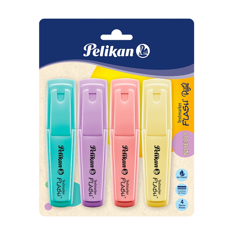 Imagen ilustrativa de RESALTADOR PELIKAN FLASH PASTEL BLISTER x 4 u. SURTIDO