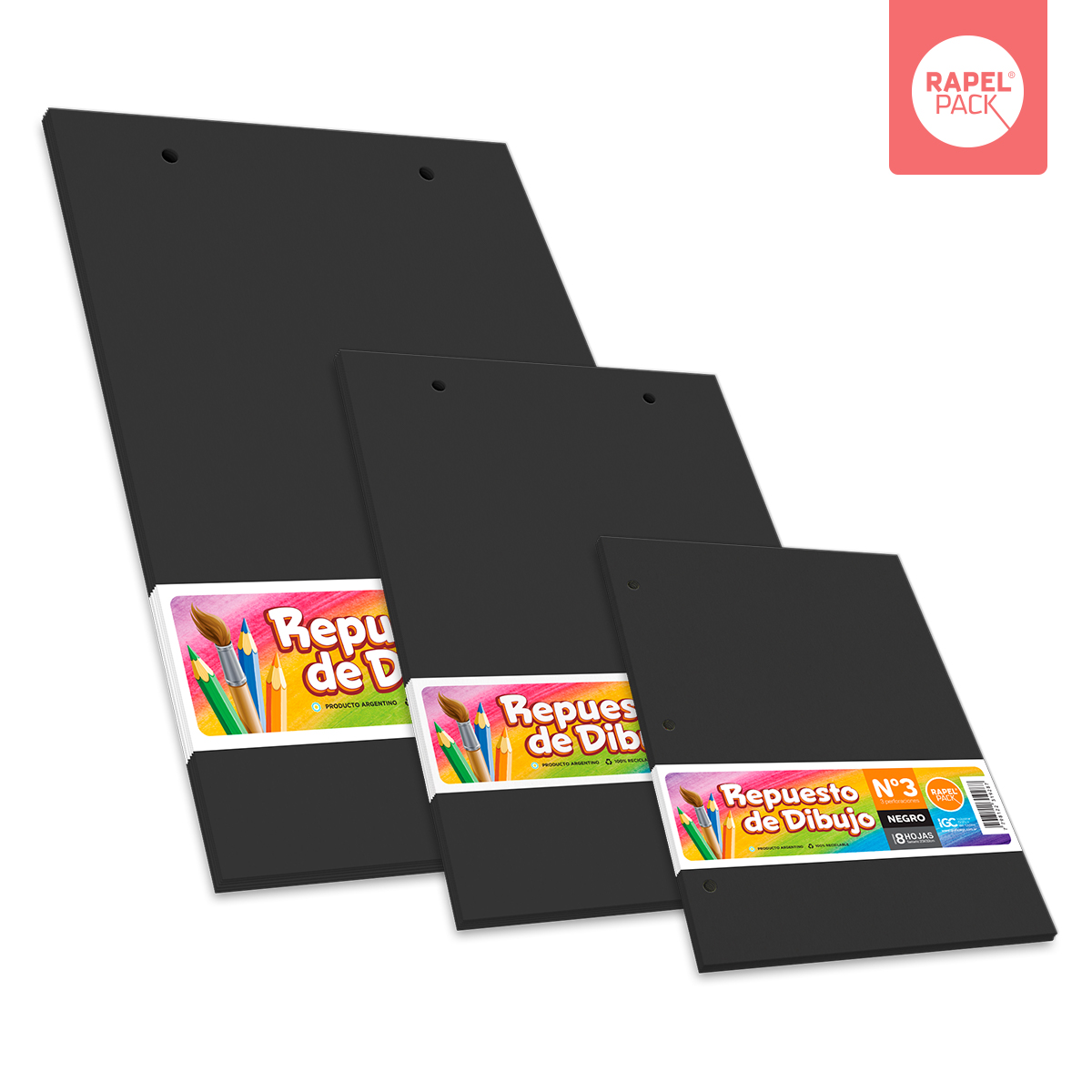 Imagen ilustrativa de Repuesto p/dibujo N° 3 negro 5 hjs