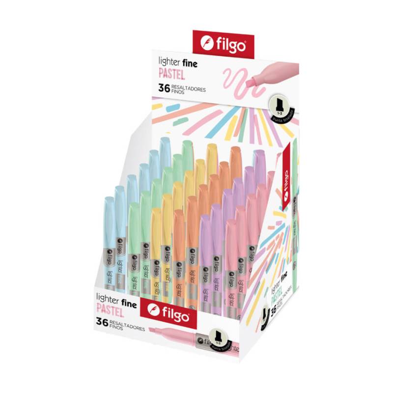 Imagen ilustrativa de Resaltador Filgo lighter fine display x 36 pastel