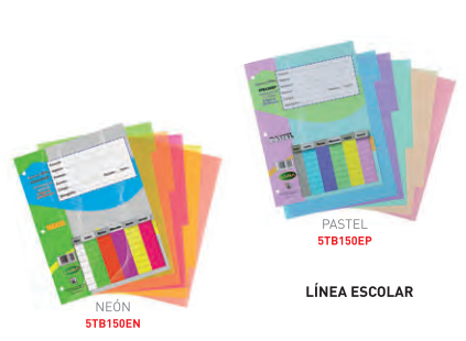 Imagen ilustrativa de Separador Lama Nº3 plast 6 posic color 150 mic NEON/PASTEL