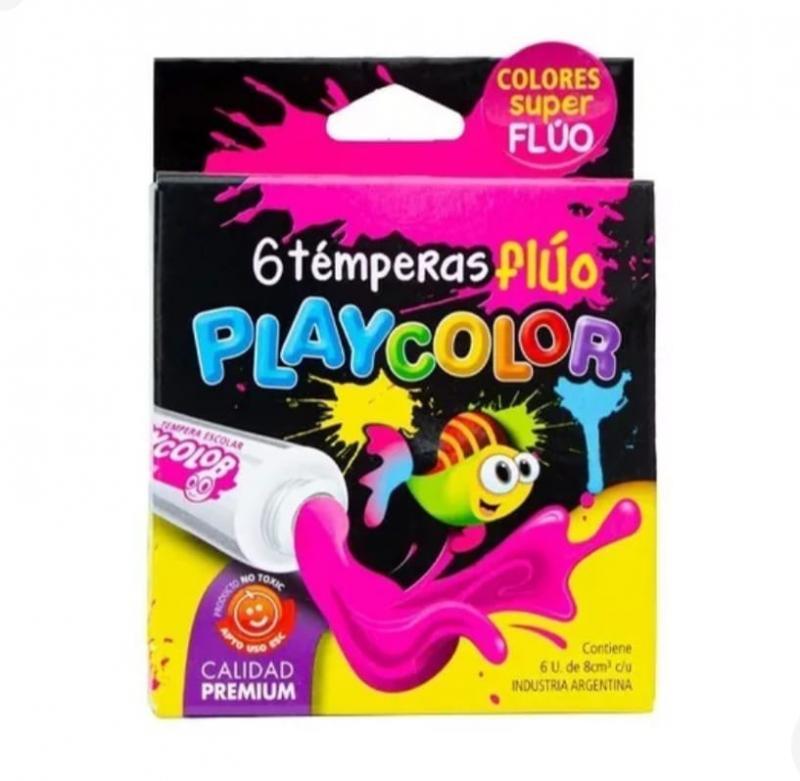 Imagen ilustrativa de TEMPERA PLAYCOLOR POMO 8ML x 6 U. FLUO SURTIDAS