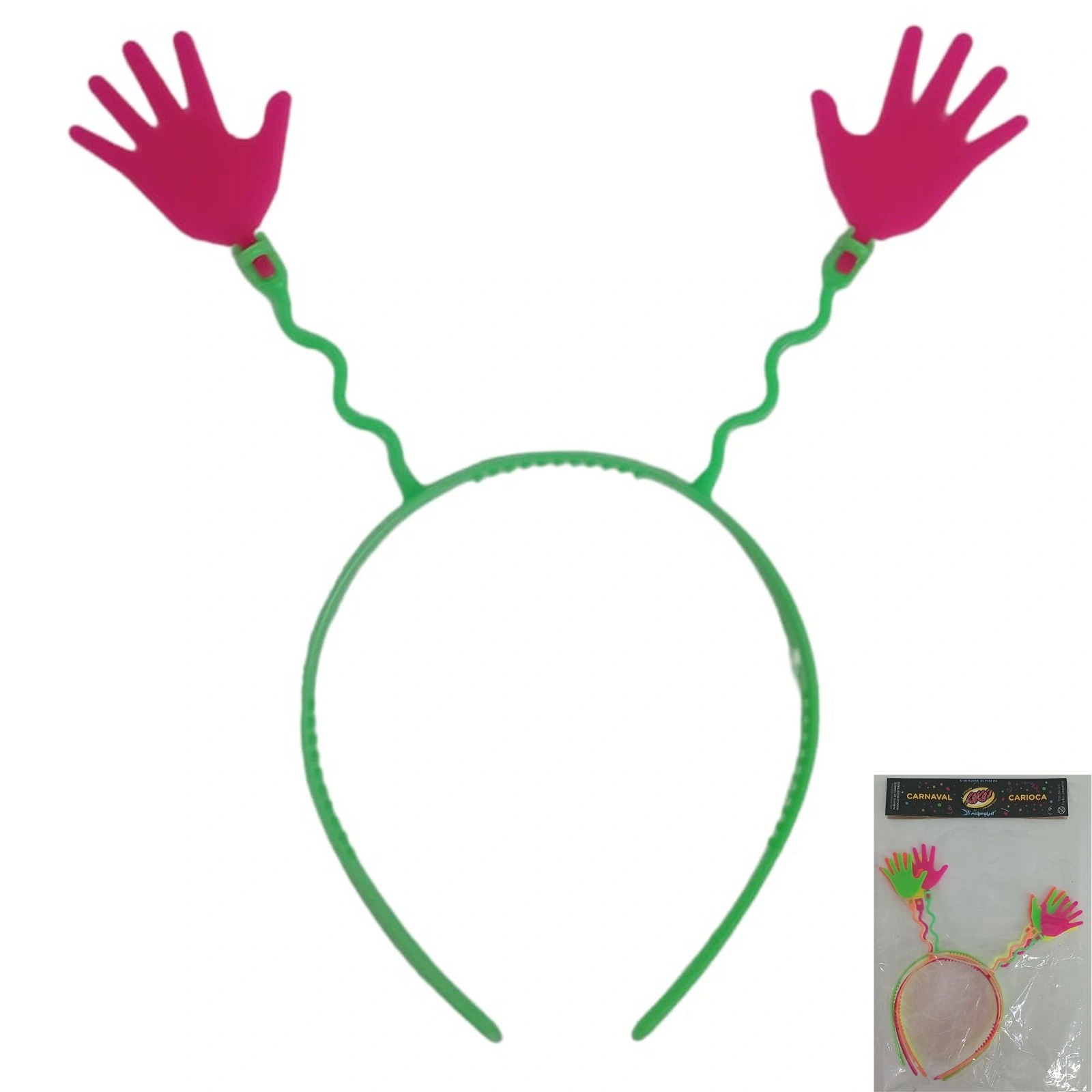 Imagen ilustrativa de VINCHA PLASTICA FLUO MANITOS x 4