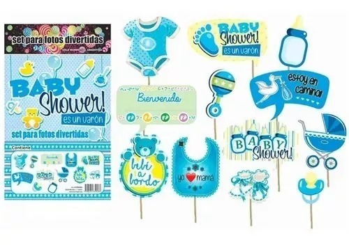 Imagen ilustrativa de SET FOTO BABY SHOWER VARON X12