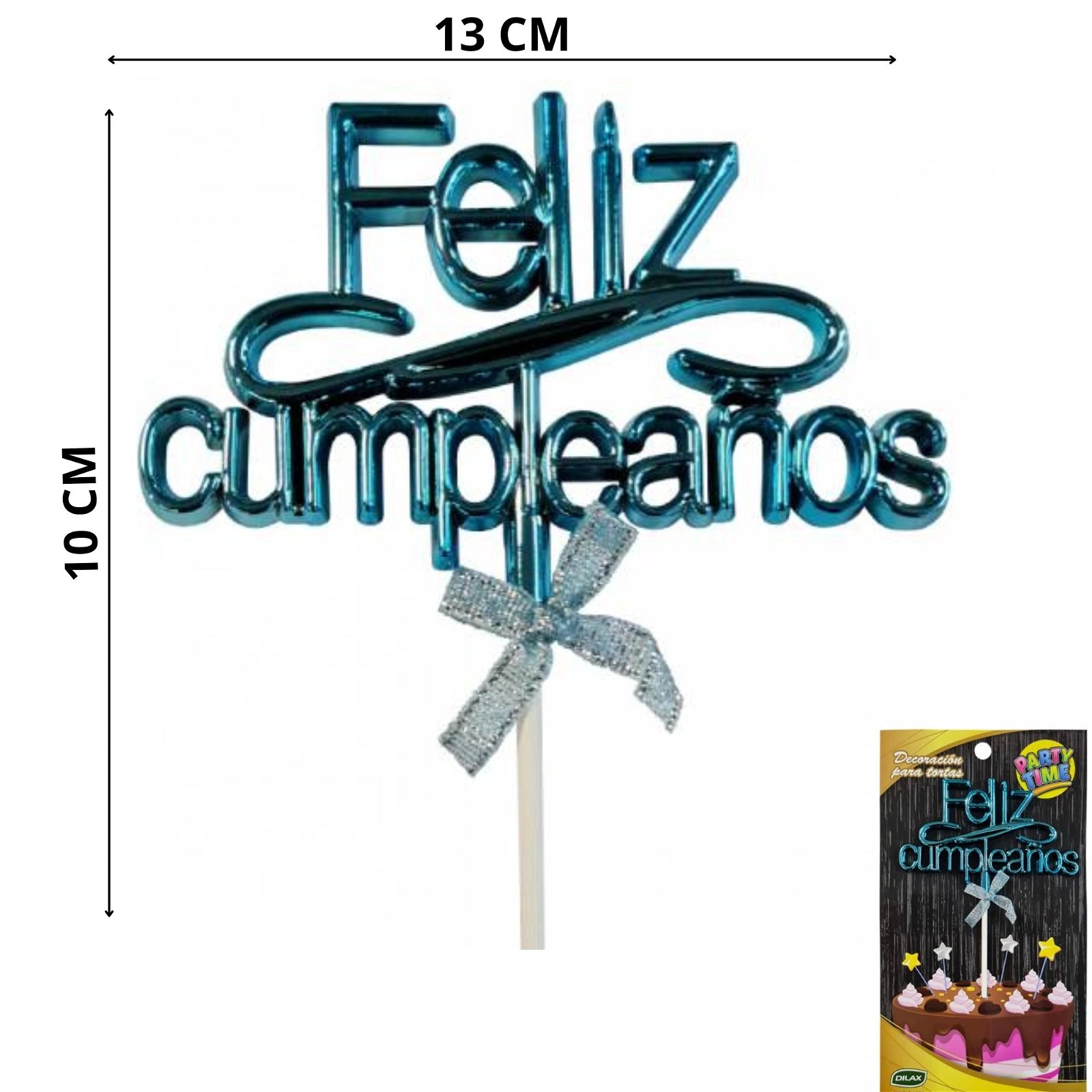 Imagen ilustrativa de TOPPER PARA TORTA FELIZ CUMPLEAÑOS X1 AZUL