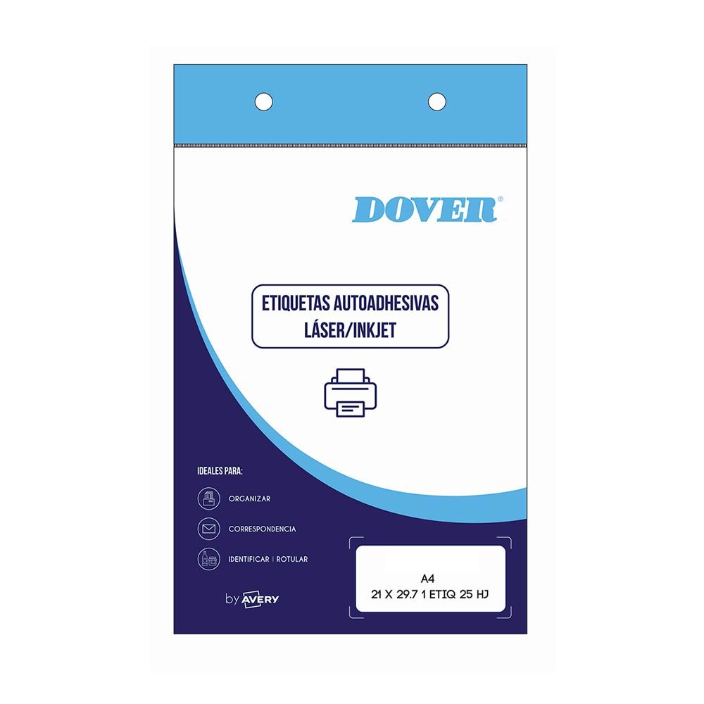 Imagen ilustrativa de Etiquetas Dover A4 autoadhesiva caja x 100 hjs