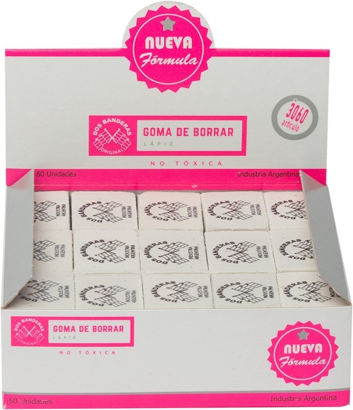 Imagen ilustrativa de Goma de borrar Dos Banderas blanca x 60un 3060