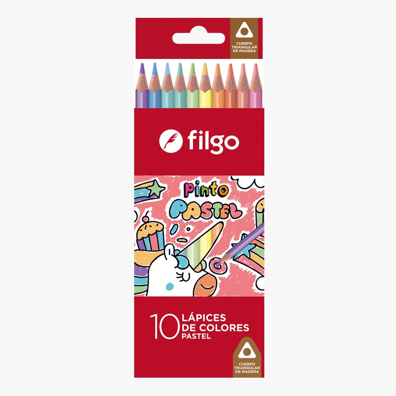 Imagen ilustrativa de Lapices de colores Filgo madera x 10 color pastel