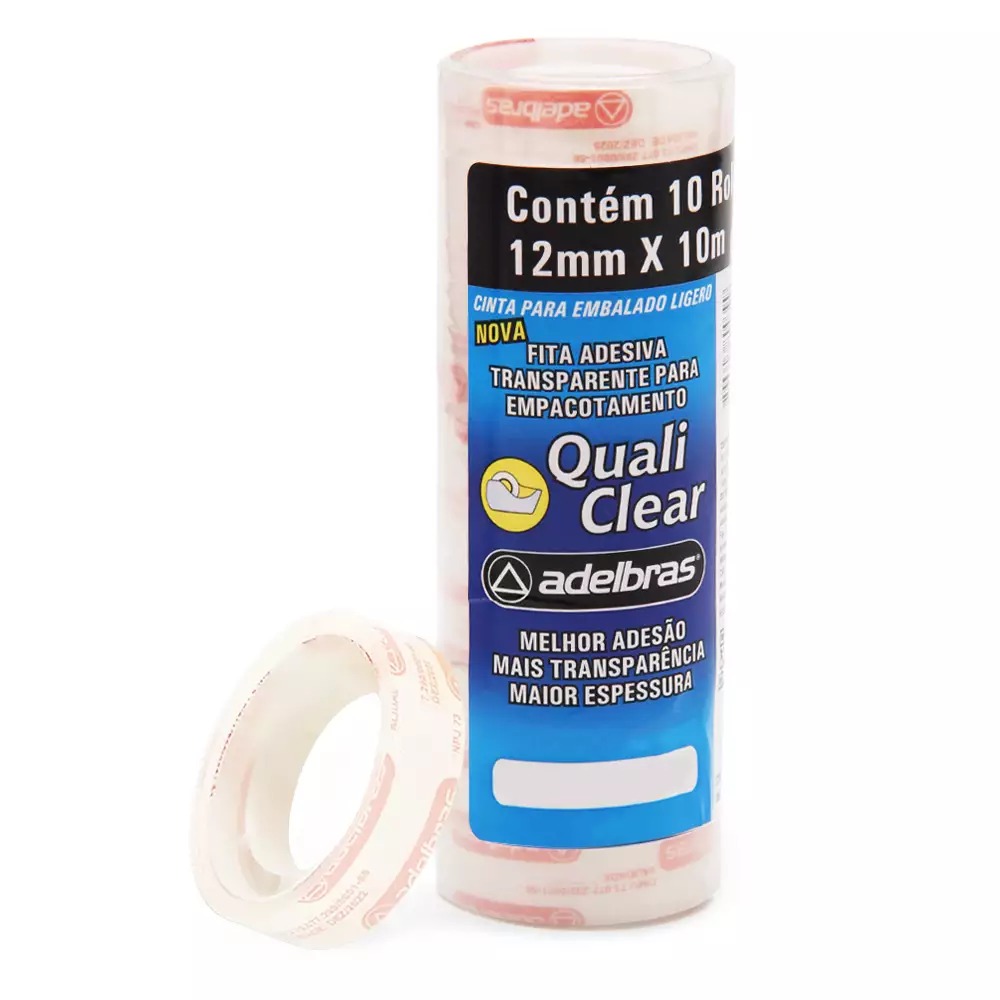 Imagen ilustrativa de Cinta adhesiva Adelbras 12mm x 10m tubo x 10 un